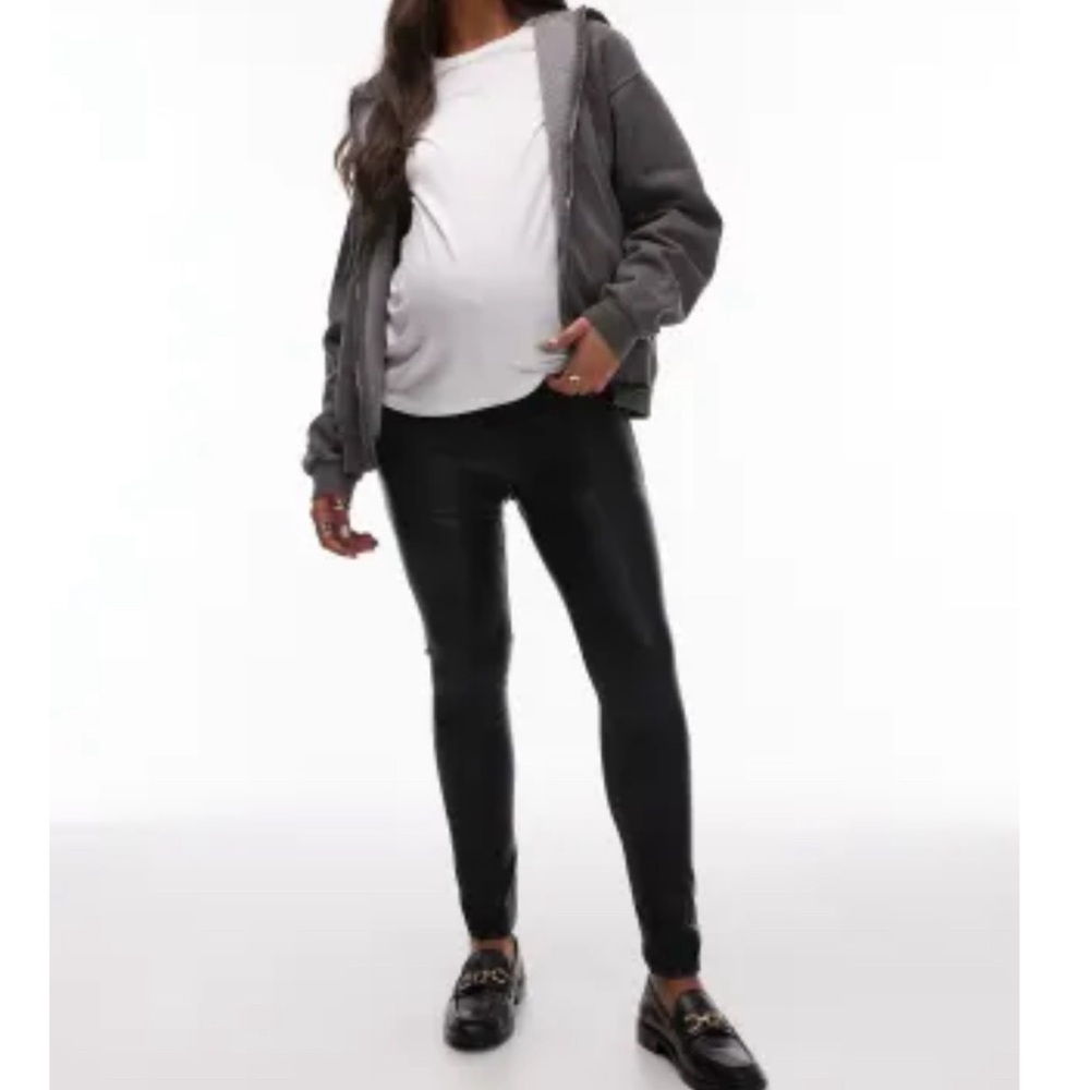 TopShop Faux Leather Skinny Maternity Pants